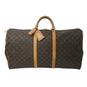 Louis Vuitton Keepall Boston Bag Monogram Brown Canvas Leather
